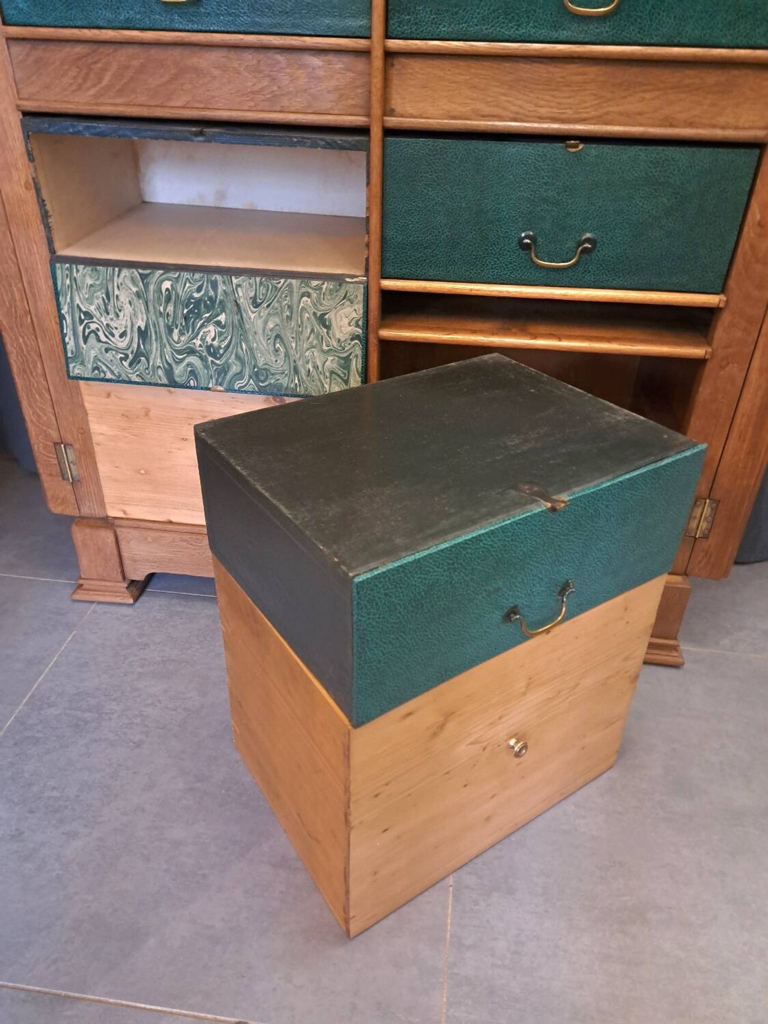 Cartonnier de notaire Art Déco en chêne