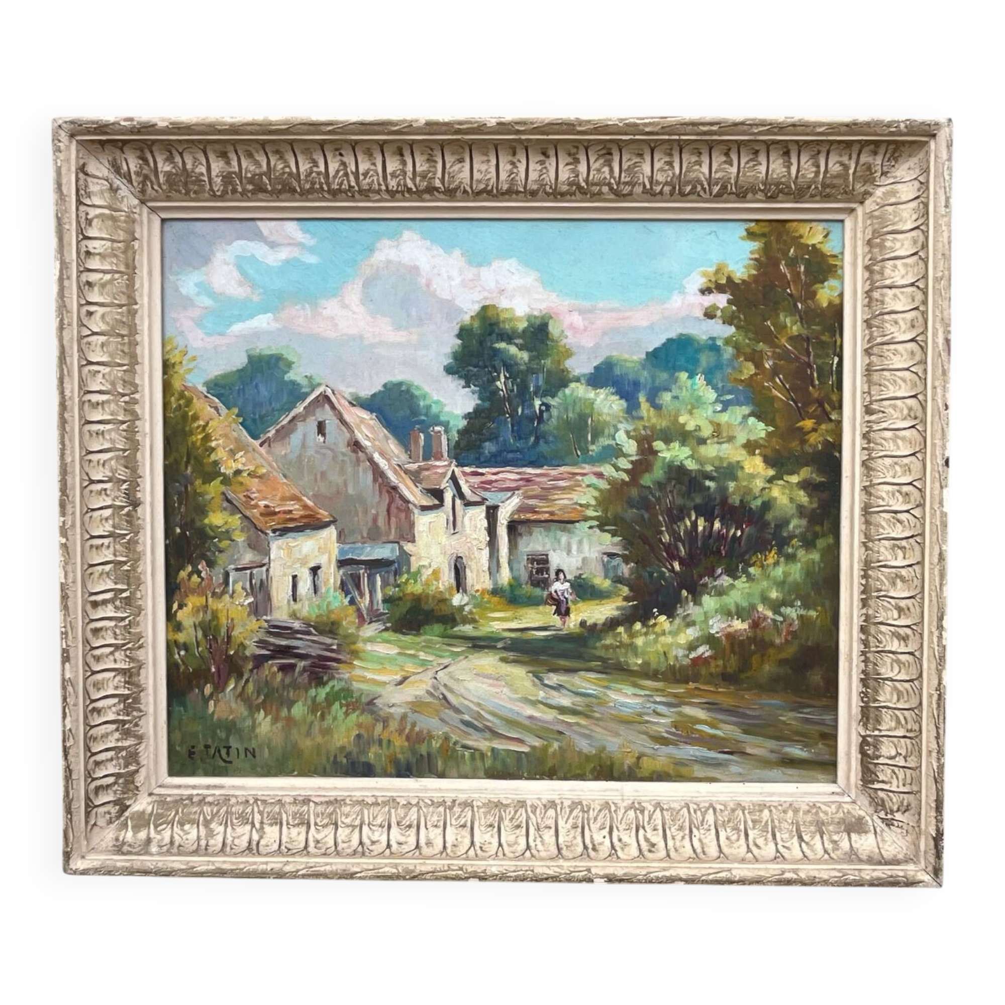 Tableau : Huile sur toile - paysage animé
