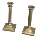 Pair of gilded brass candlesticks, vintage column shape