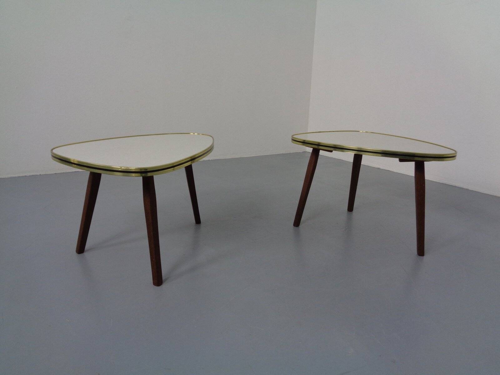 Mid-Century German Tripod Flower Side Tables, 1960s, Set of 2