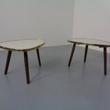 Mid-Century German Tripod Flower Side Tables, 1960s, Set of 2