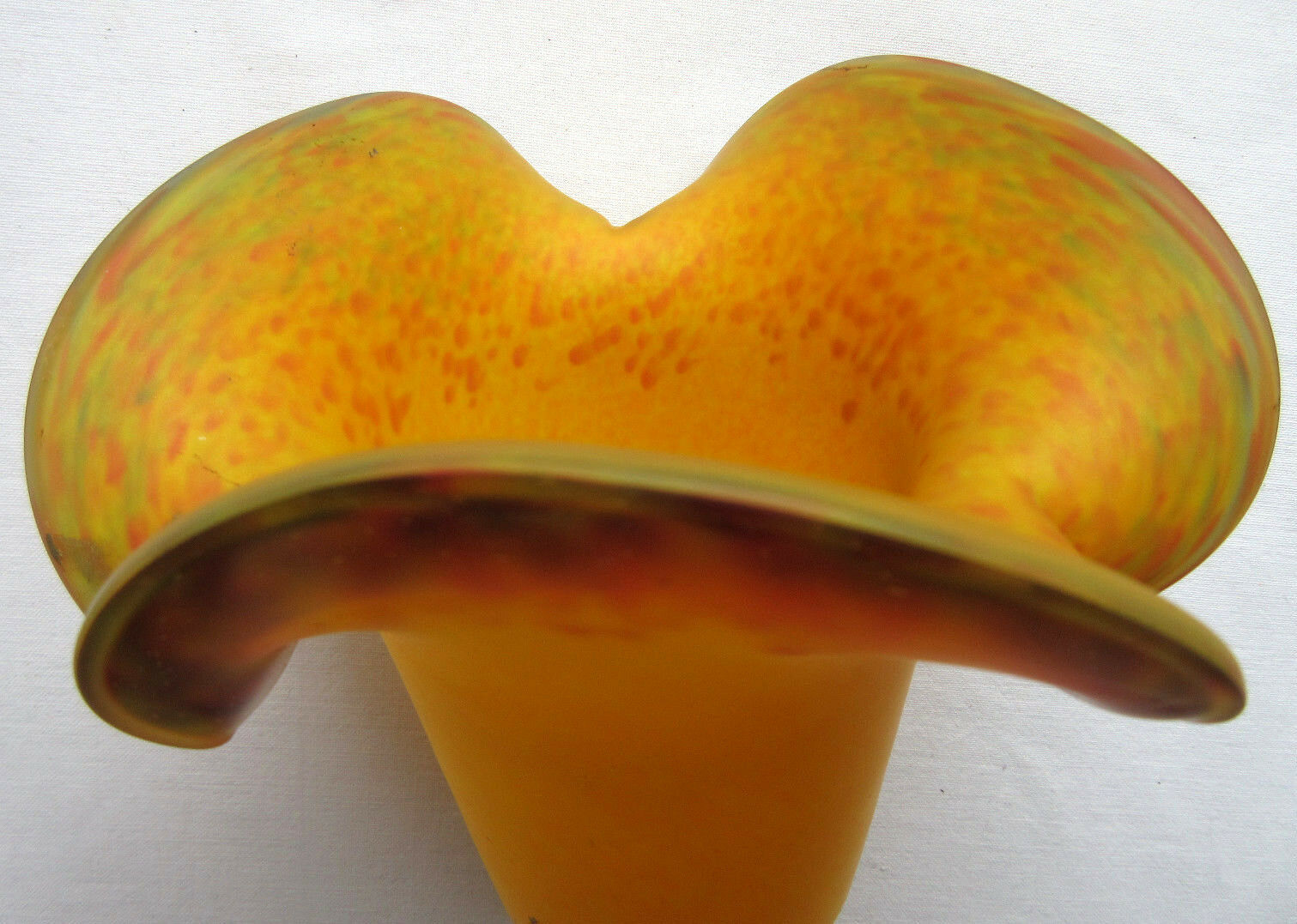 Tulip marmorean glass paste, two-tone, art deco, signed vianne, 2 available
