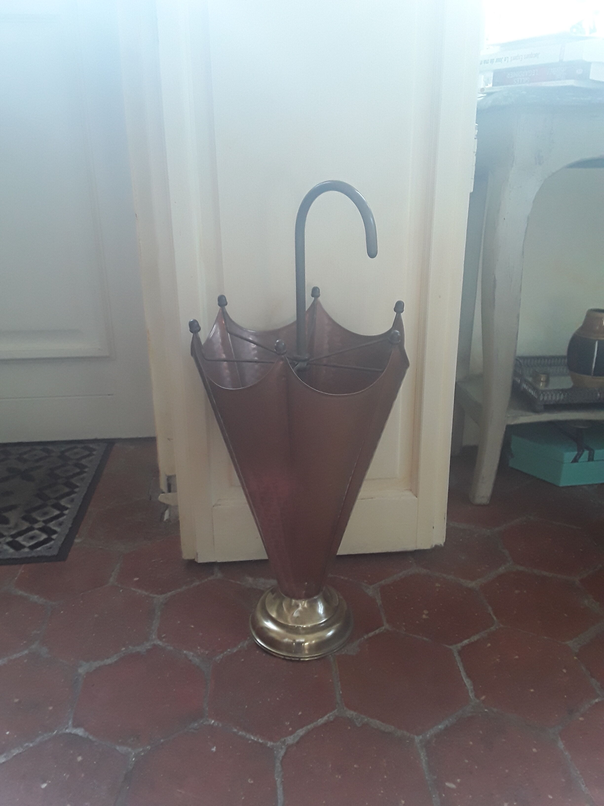Vintage copper umbrella holder