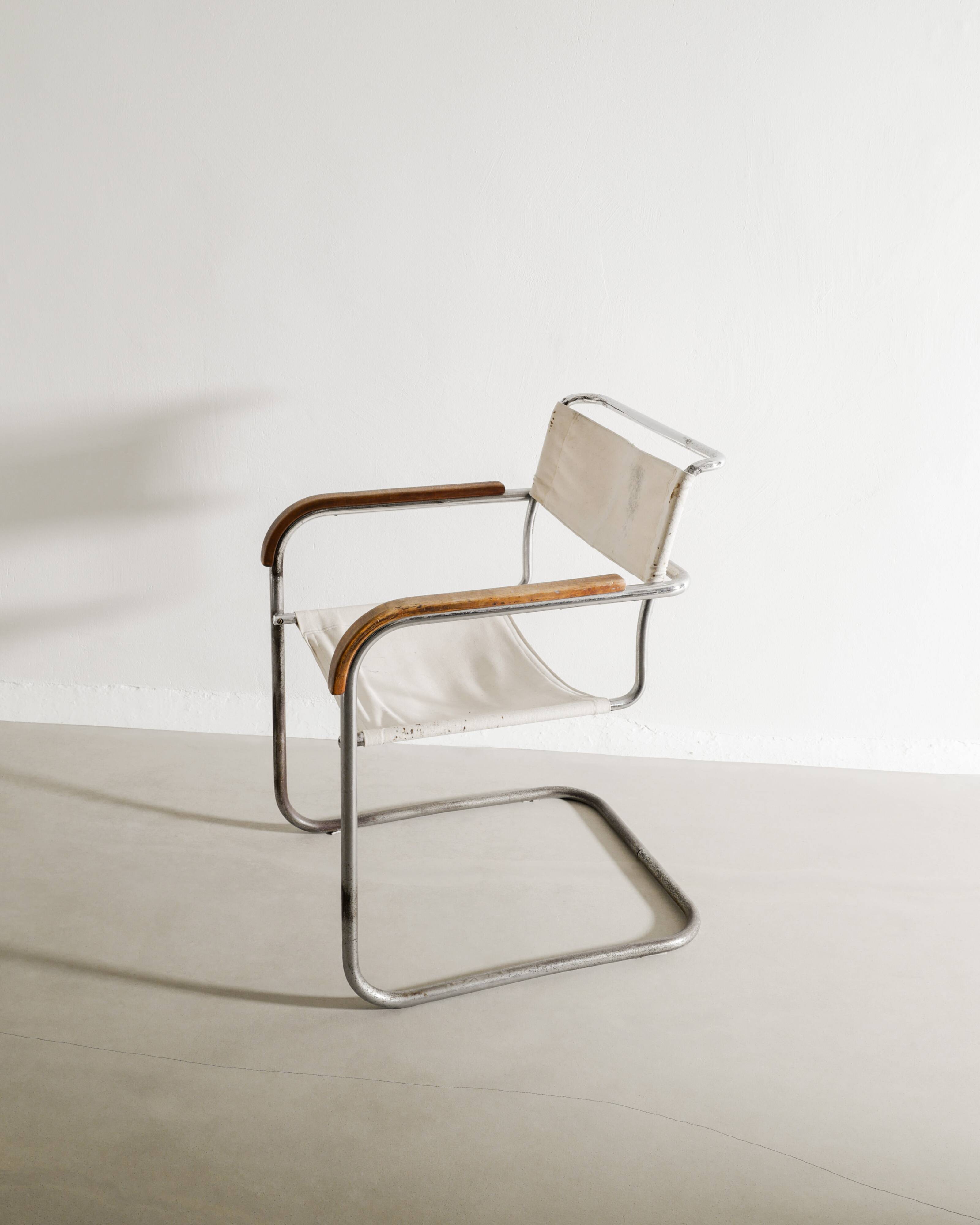 Vintage Bauhaus Mid Century Marcel Breuer "B34" Armchair, 1930s