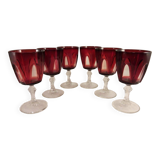 6 ruby red water glasses
