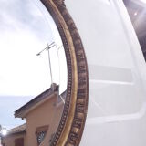 Miroir 19 ème bois et stuk doré ovale 97x62cm