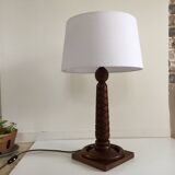 Lampe art déco palissandre sculpté