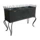 Black perforated metal planter from the 1950s