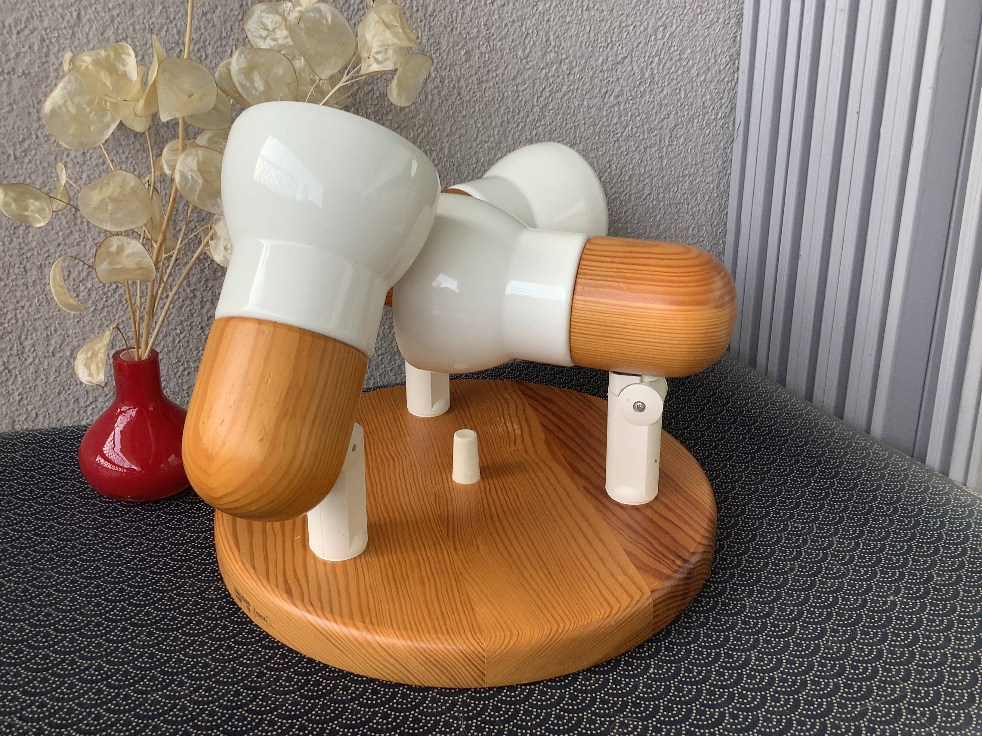 Massive vintage 80' wooden ceiling spotlights - Scandinavian design