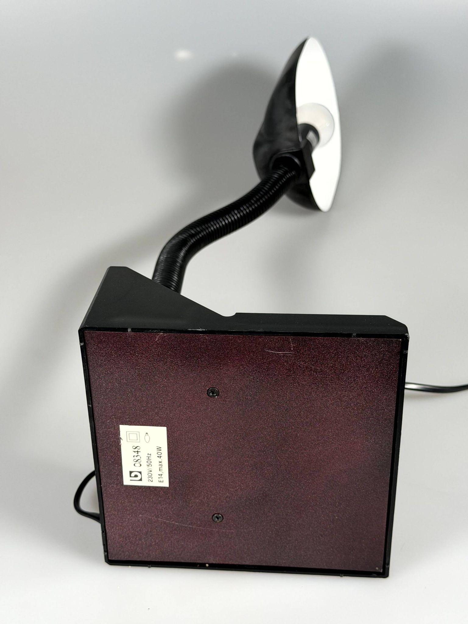 1960s 1970s Gooseneck Table Lamp Adjustable Space Age in Metal & Plastic