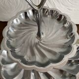 Tiered stainless steel serving platter