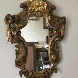 Golden mirror with gold leaf, 64 x 44 cm