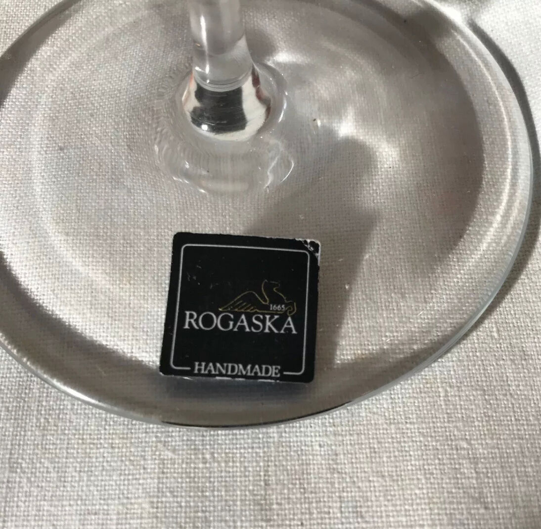 2 glasses a vin rogaska very original shape crystal handmade model armonia