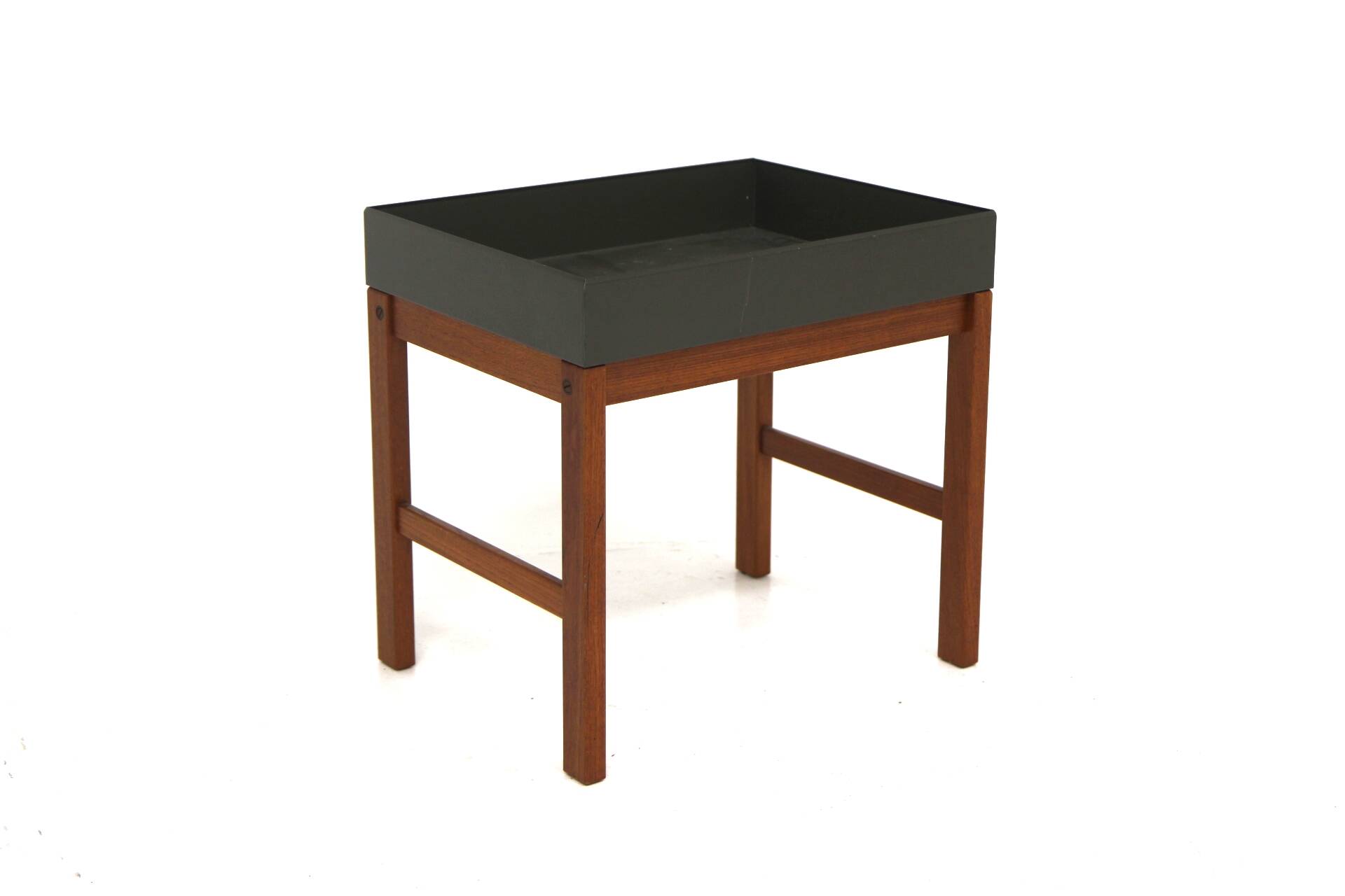 Scandinavian teak and metal planter, Sweden 1960