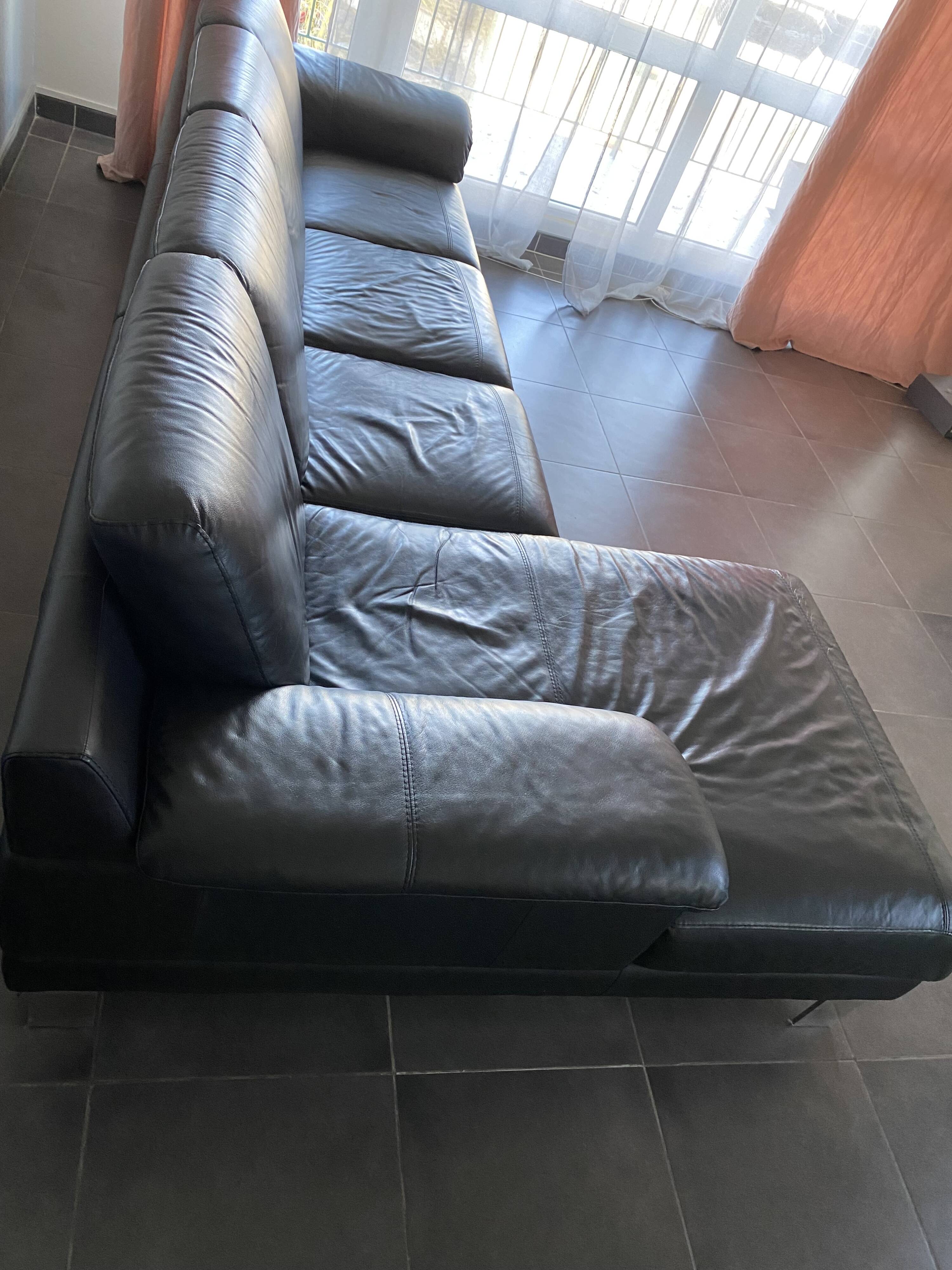 Leather corner sofa