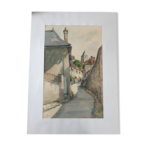 Aquarelle sur papier Saint Affrique,