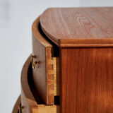 Restored commode in teak and beech.