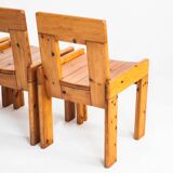 Vintage pine chairs. Designed by Silvio Coppola for Fratelli Montina.