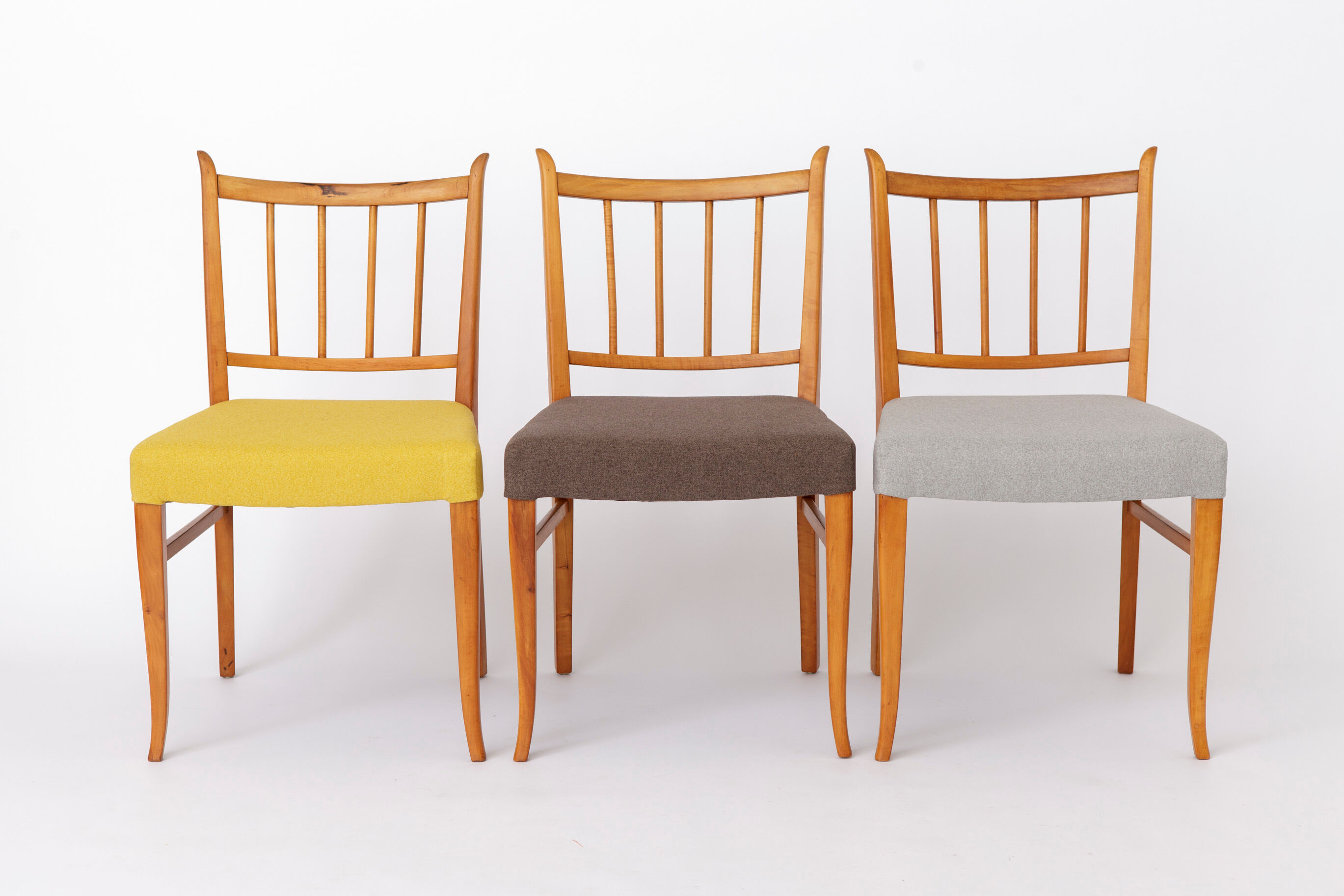 Set of 4 Vintage Beech Dining Chairs, 1950s Mid Century Modern, Germany