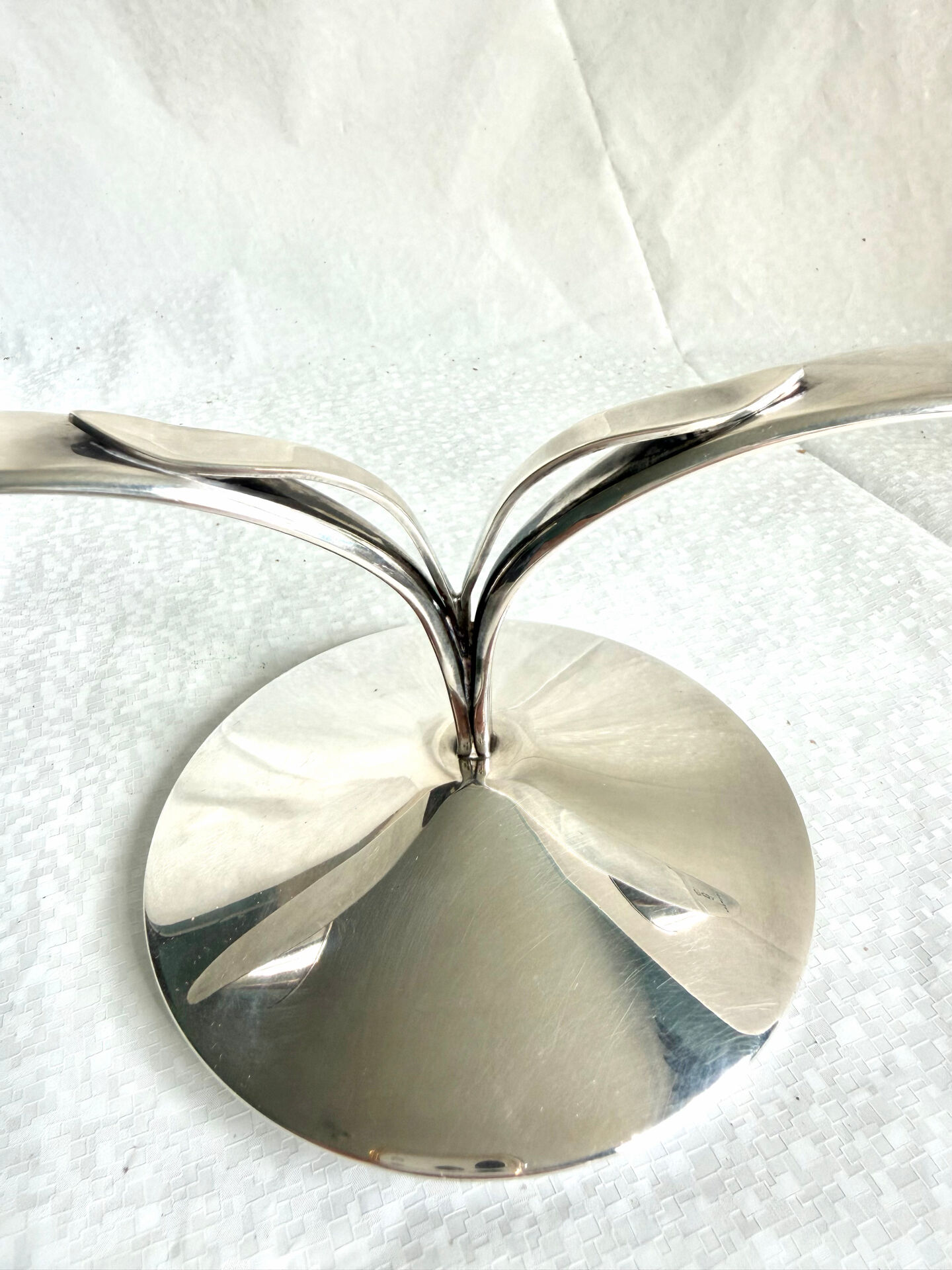 Bougeoir double en argent massif de style Art Déco danois