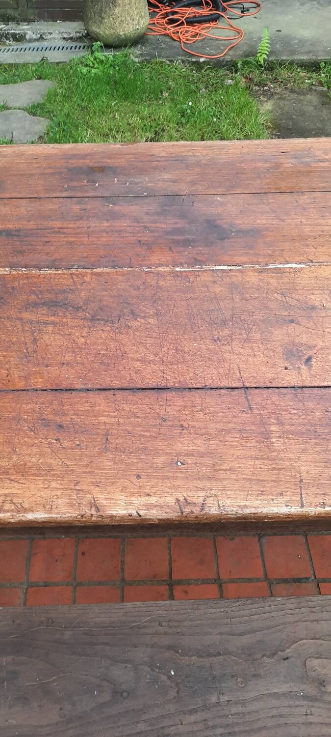 Farm table and pair of benches