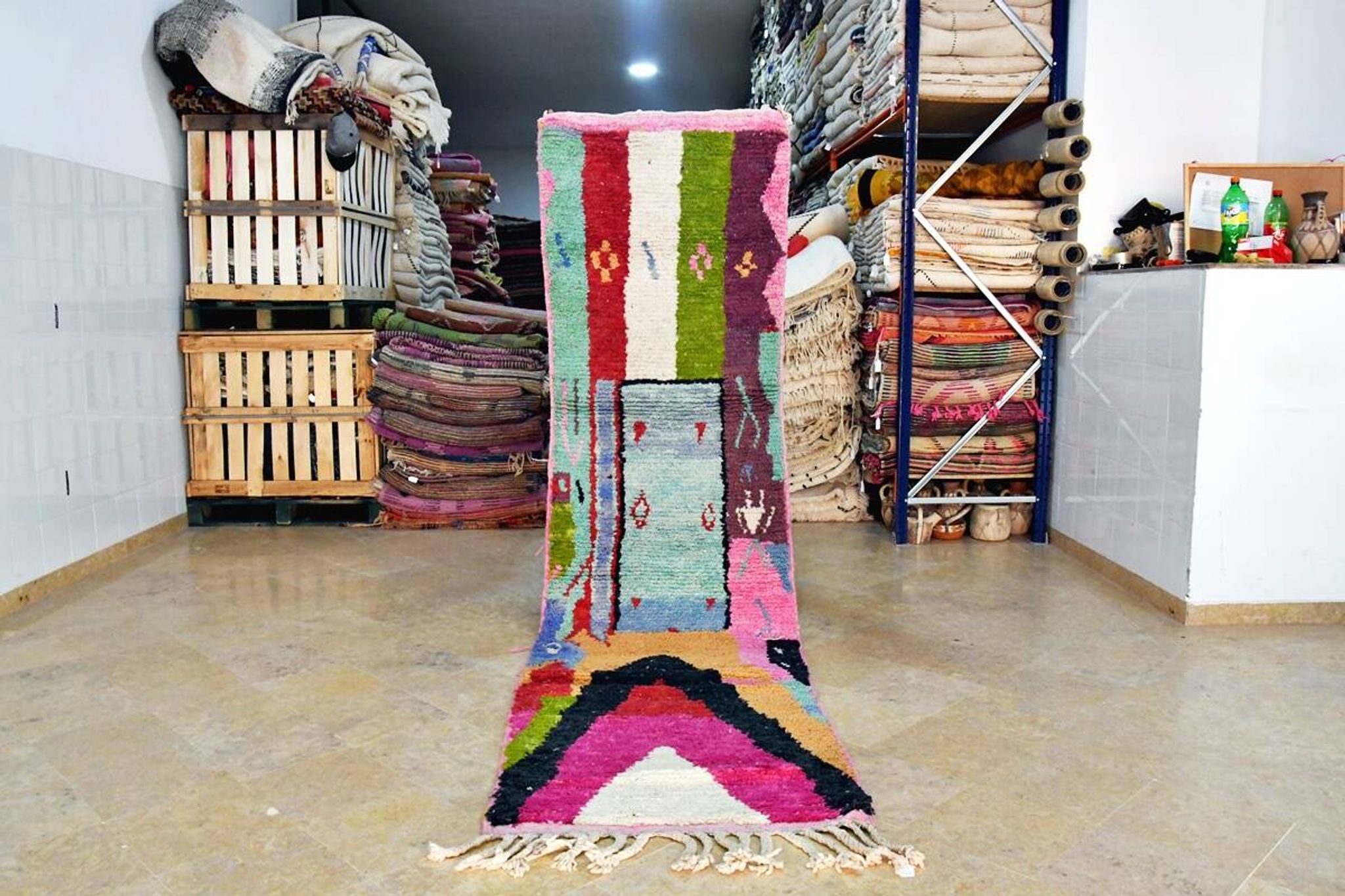 Tapis berbère marocain couloir Boujaad 310 x 85 cm neuf