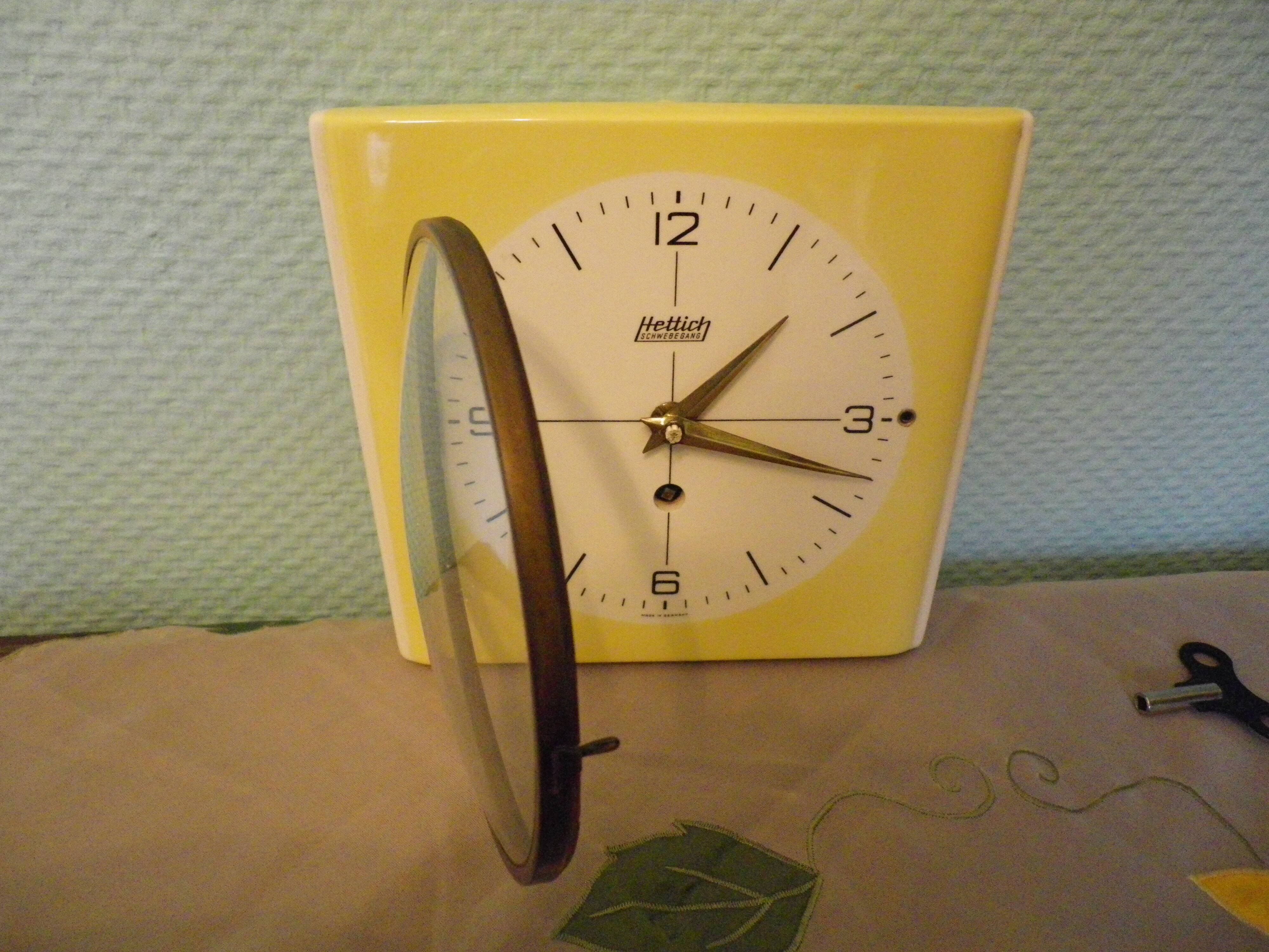 Ceramic wall clock brand hettich germany 1950