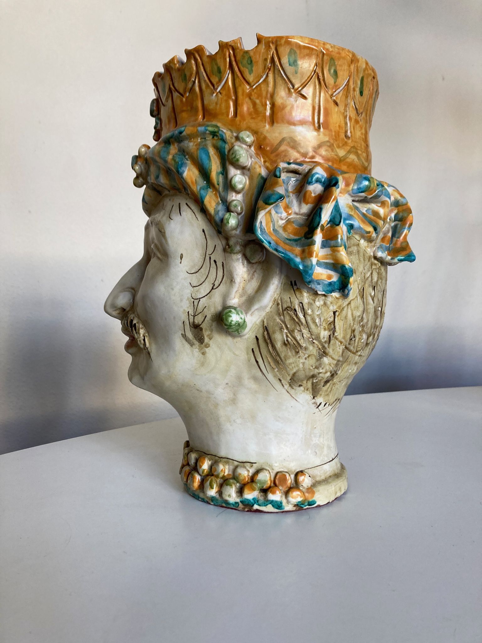 Vase céramique italienne Caltagirone Sicile 1960