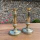 2 bougeoirs en laiton