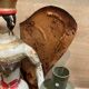 German polychrome wooden angel of light candle holder