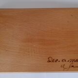 Vintage wooden tray with painted flowers