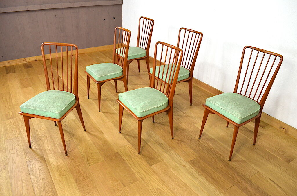 6 Chaises Vintage de Charles Ramos Édition Castellanata 1960