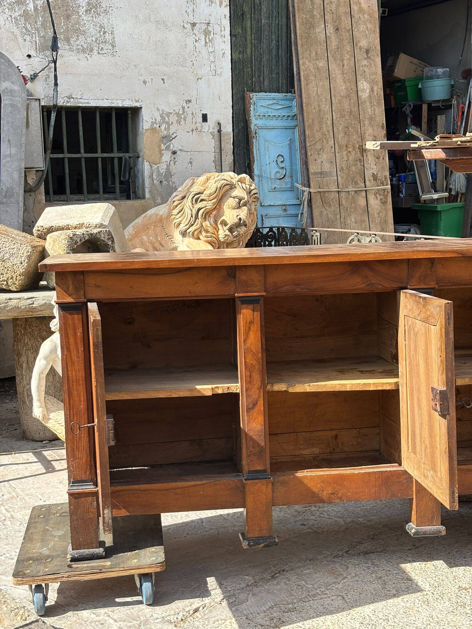 6-door solid walnut buffet from the Directoire period