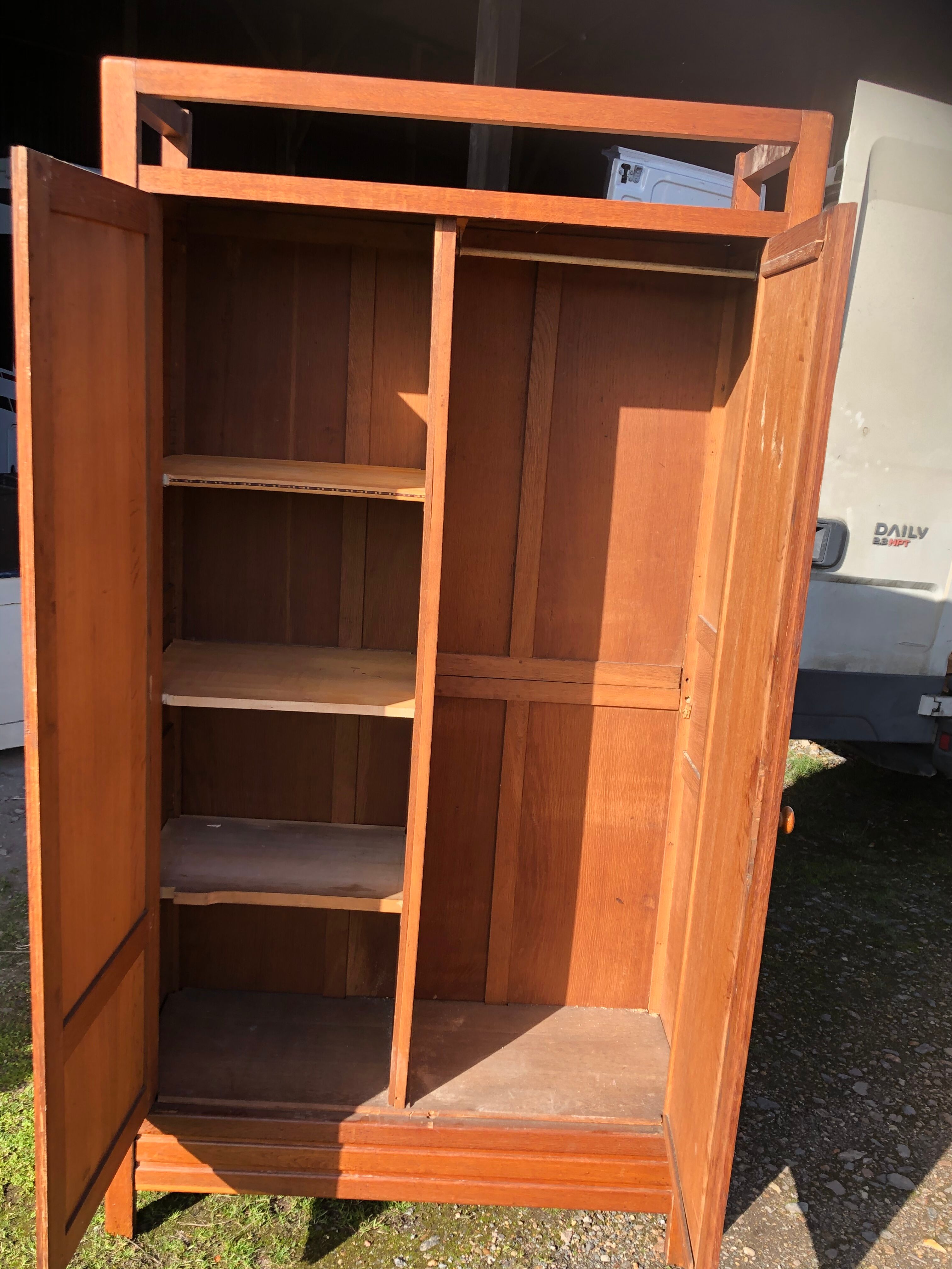Modernist wardrobe in solid oak 1950