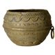 Ancient bronze ethnic pot, handcrafted in India.