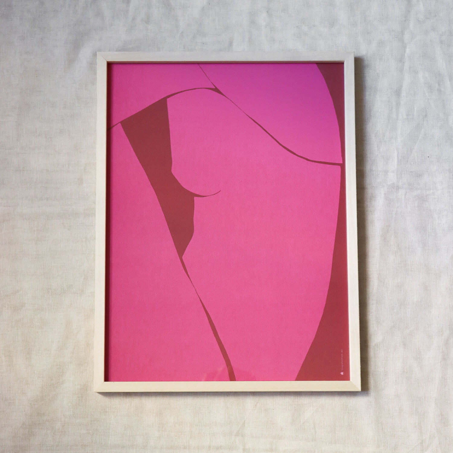 Pink female body art print