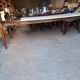 Old walnut carpenter's table, extendable for 18 people.