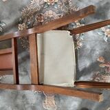 6 Art Deco walnut and leather chairs