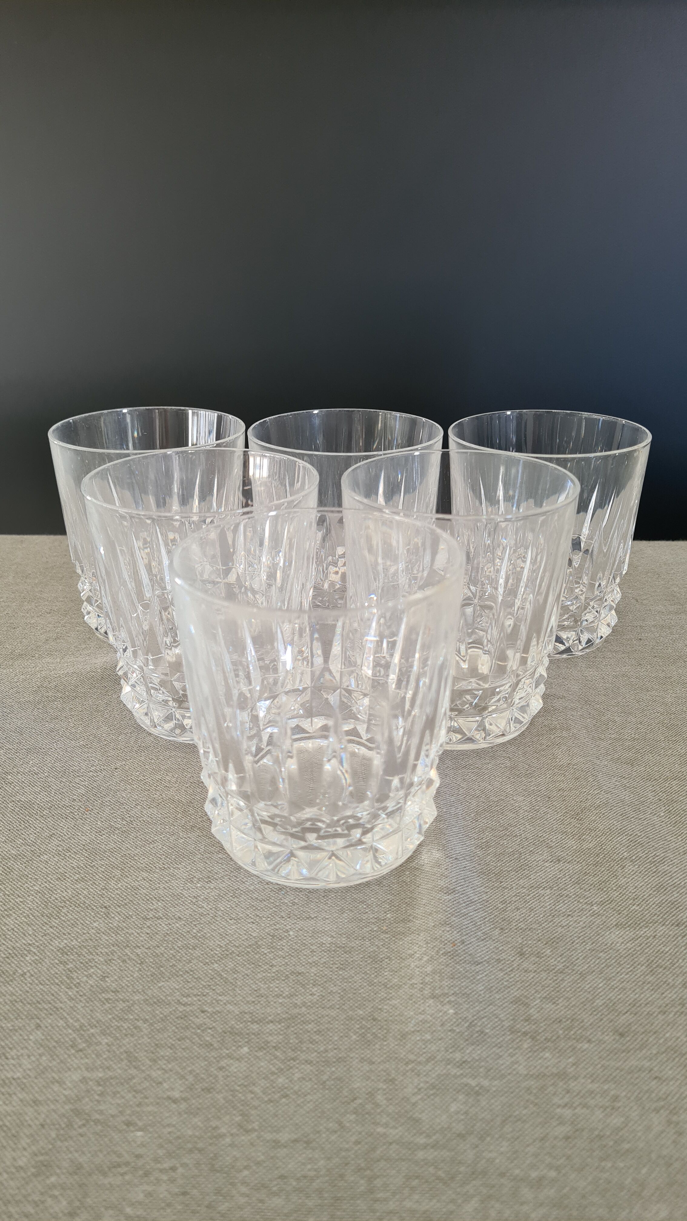 Crystal whiskey glasses from Arques Tuileries Vilandry