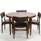 Round Rosewood dining table by Kai Kristiansen, 1960s
