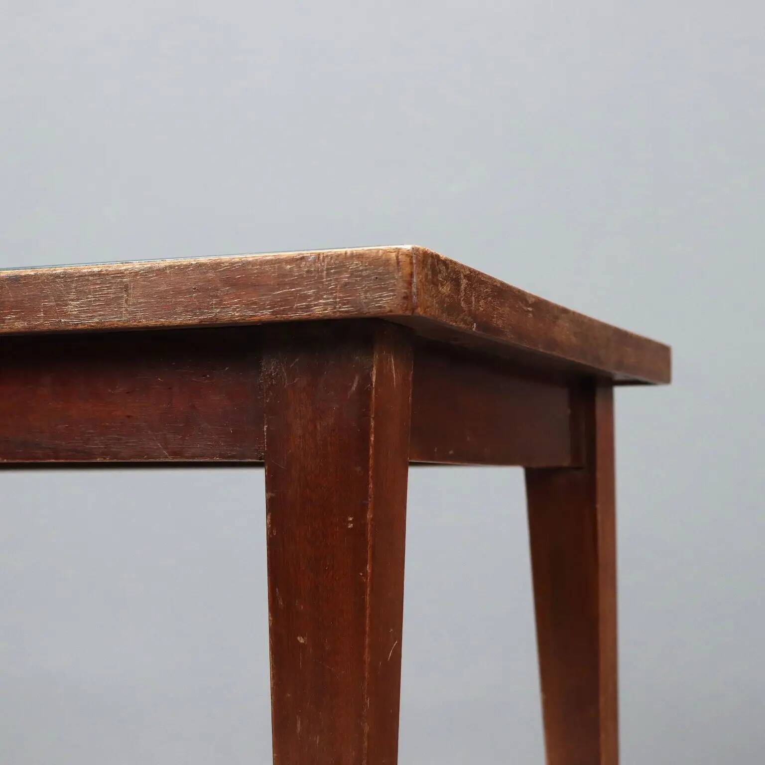 Vintage coffee table in wood and glass, Italy, 1960s