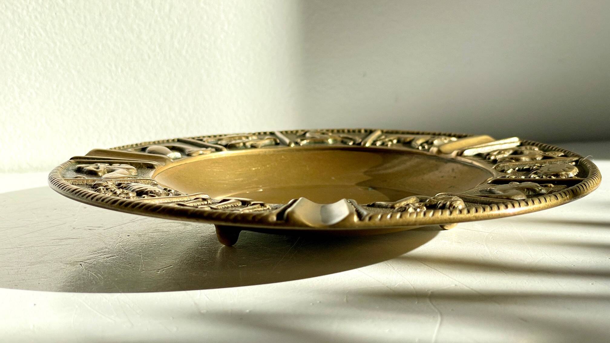 CENDRIER Signes du Zodiaque BRONZE Vintage