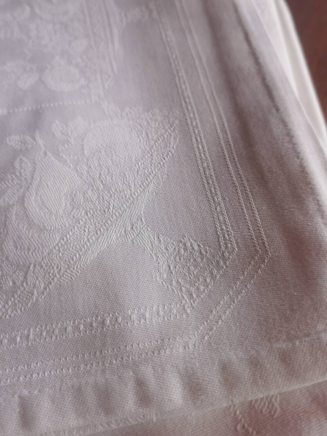 12 old damask linen towels monogrammed LD