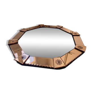 Grand miroir ancien octogone
