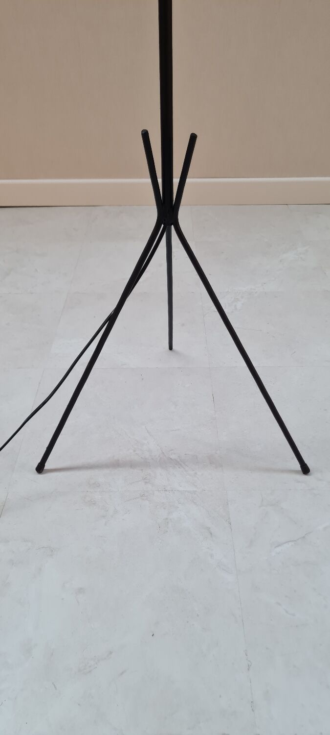 Wrought iron tripod floor lamp 1960