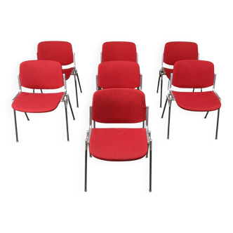 Chaises d'appoint vintage DSC 106 de Giancarlo Piretti pour Castelli, lot de 7