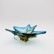 Murano Sommerso Blue Amber Sculpture Bowl 23cm