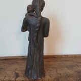 Sculpture representing a woman holding a child - original terracotta