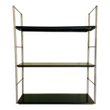 Vintage adjustable “string” shelf in metal and brass, Circa 60's