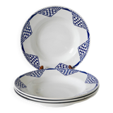 Set of 4 Moulin des Loups soup plates, Pantin model, 1950